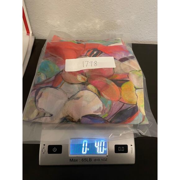 Robert Kitchen Cardigan Kimono Womens Medium Sheer Floral Mesh Orange Watercolor - Picture 7 of 7